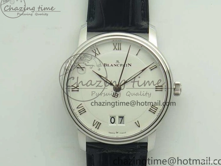 0824 Villeret 6651 RG ZF 1:1 Best Edition White Dial On Brown Leather Strap A ComfortFit 8097